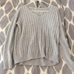 Gray gap sweater